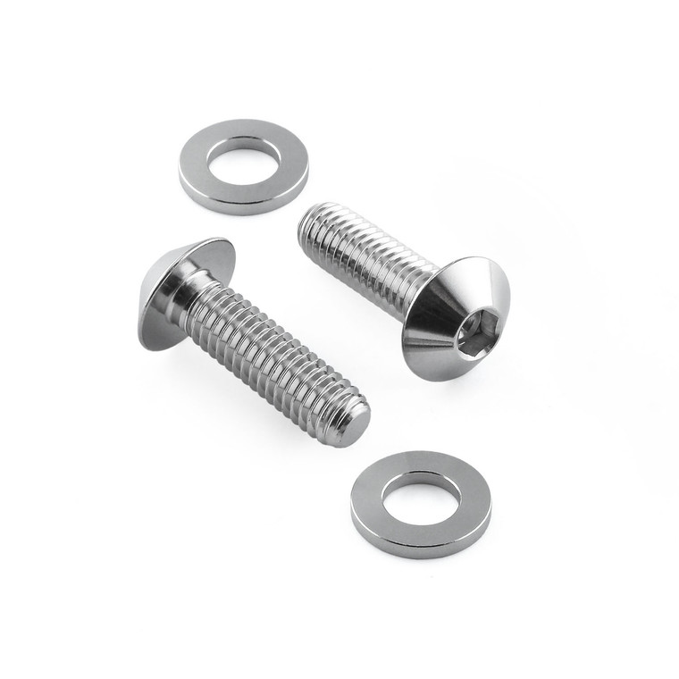 Stainless Steel Cycle Caliper Kit M6x(1.00)x20mm Dome Head (12mm O/D) Bolt & Washers Stainless Steel Cycle Caliper Kit M6x(1.00)x20mm Dome Head (12mm O/D) Bolt & Washers