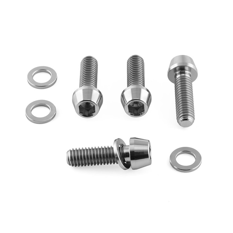Titanium Cycle Caliper Kit M6x(1.00)x20mm Socket Cap & Washers Titanium Cycle Caliper Kit M6x(1.00)x20mm Socket Cap & Washers