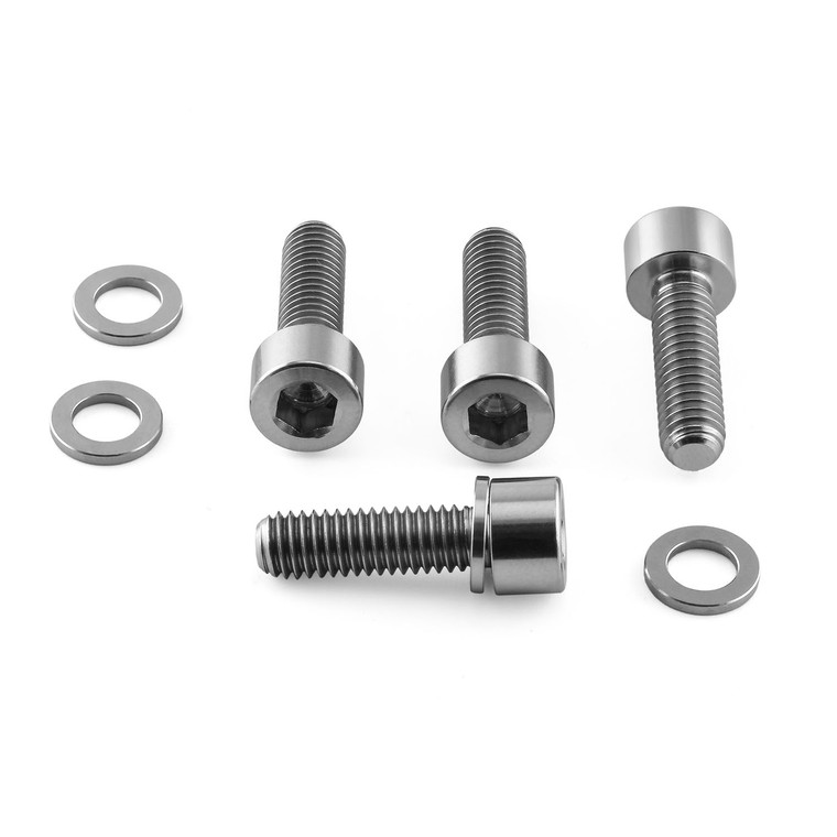 Titanium Cycle Caliper Kit M6x(1.00)x20mm Parallel Socket Cap & Washers Titanium Cycle Caliper Kit M6x(1.00)x20mm Parallel Socket Cap & Washers