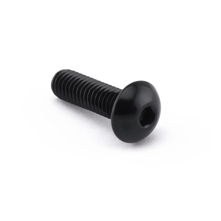 Aluminium Dome Head Bolt M6x(1.00mm)x20mm (12mm O/D) Black
