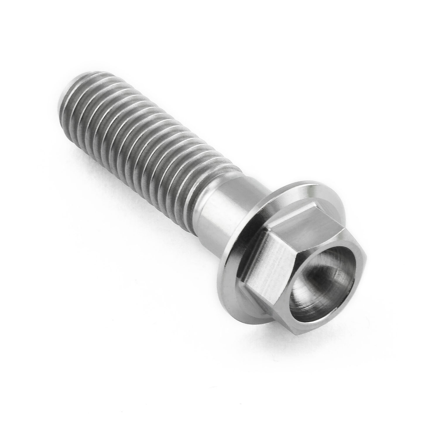 M8 Titanium Hex Head Bolt 30mm - Race Flange Drilled For Safety Wire - 30x1.25