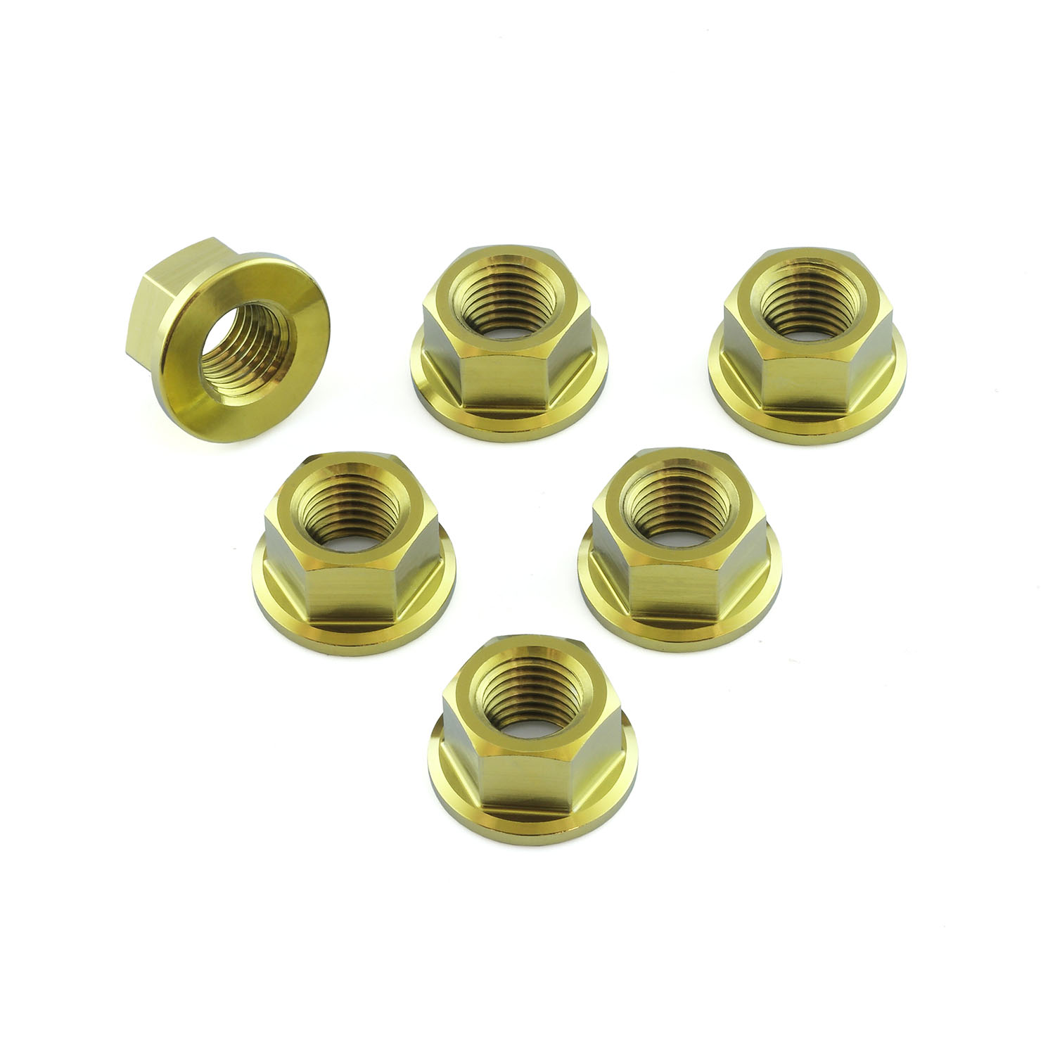 NUTS OUTDOOR BRIESTAブリエスタspark gold Titanium Sprocket Nuts M10x(1.25mm) Pack x6 | Pro-Bolt