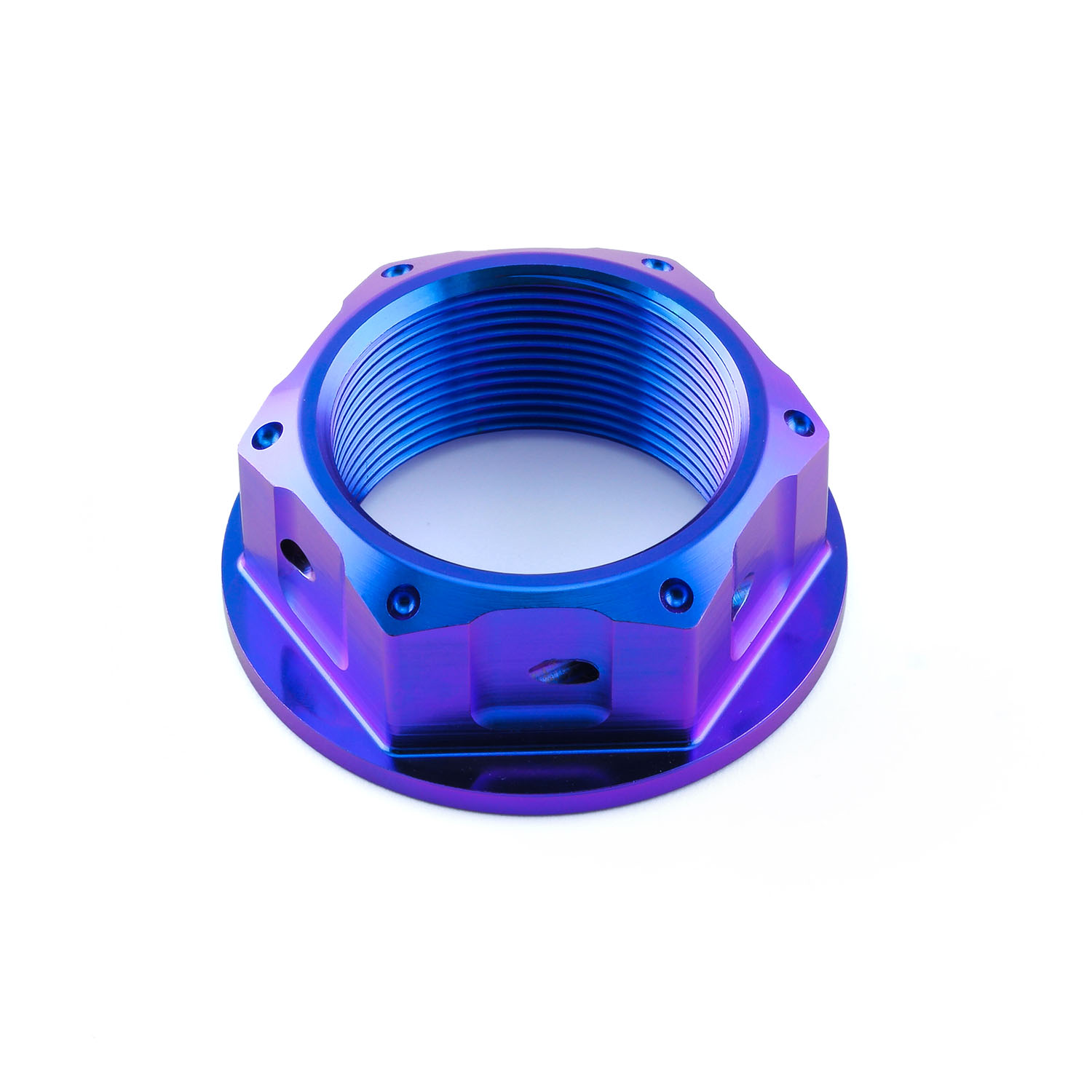 Titanium Flanged Axle Nut M24x(1.00mm) Front Wheel Drilled | Pro-Bolt