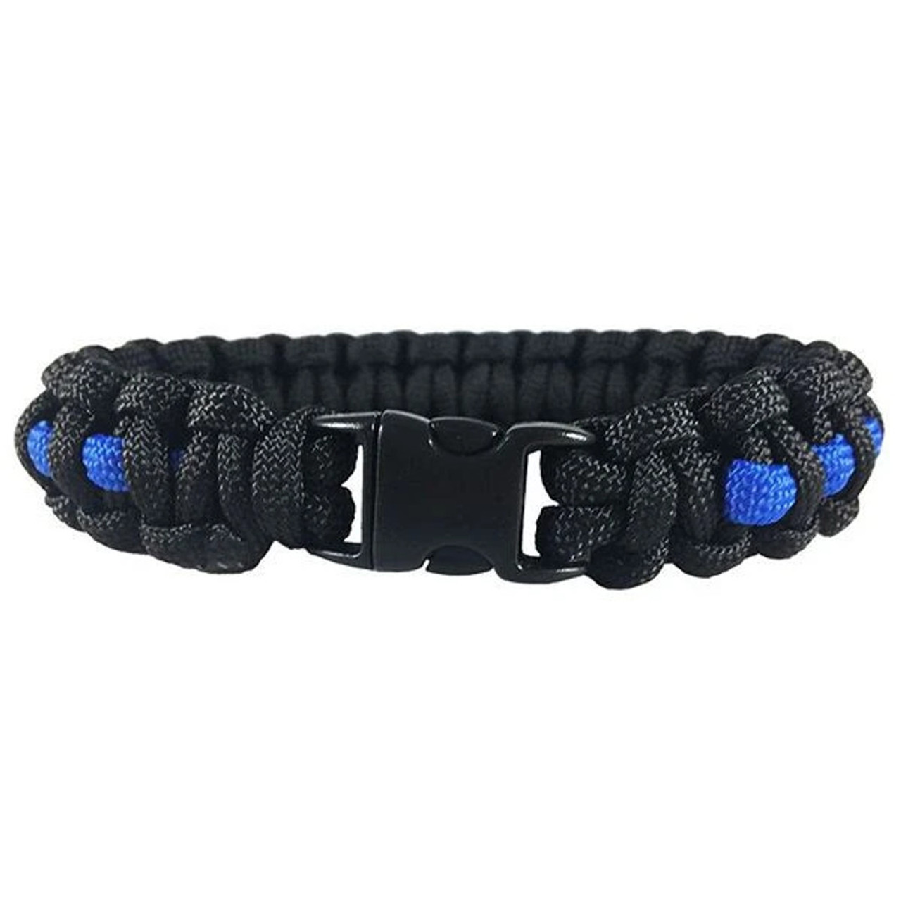 Thin blue line leather bracelet deals