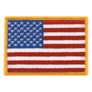 Premier Emblem 2-1/4x3-1/2 Us Flag With Gold Border Premier Emblem 2-1/4x3-1/2 Us Flag With Gold Border