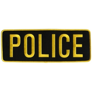 Premier Emblem 4x11 Gold/Black Police Patch Premier Emblem 4x11 Gold/Black Police Patch