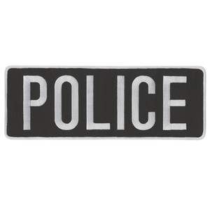 Premier Emblem 4x11 Silver/Black Police Patch Premier Emblem 4x11 Silver/Black Police Patch