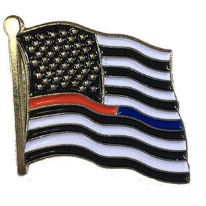 Thin Red-Blue Line American Flag Pin Thin Red-Blue Line American Flag Pin
