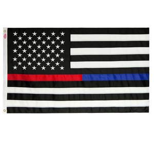 3X5 Thin Red & Blue Line American Flag 3X5 Thin Red & Blue Line American Flag