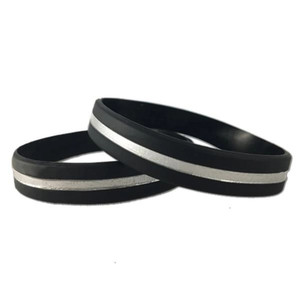 Thin Blue Line Xl Silver Line Bracelet Thin Blue Line Xl Silver Line Bracelet
