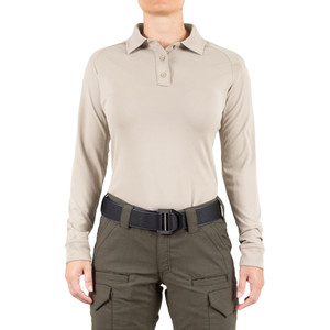 First Tactical Women's Performance Long Sleeve Polo - Khaki (055) First Tactical Women's Performance Long Sleeve Polo - Khaki (055)
