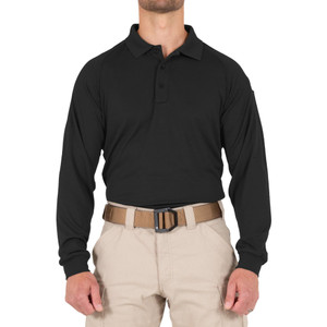 First Tactical Men's Performance Long Sleeve Polo - Black (019) First Tactical Men's Performance Long Sleeve Polo - Black (019)