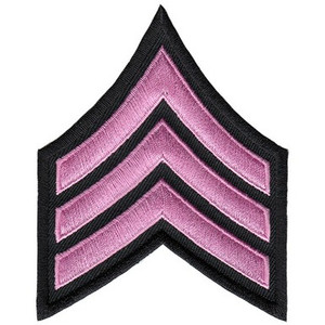 Pink Sgt. Chevron CDCR 3" Each Patch Pink Sgt. Chevron CDCR 3" Each Patch