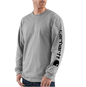 Carhartt Men's Loose Fit Heavyweight Long Sleeve Graphic T-shirt - Heather Grey Carhartt Men's Loose Fit Heavyweight Long Sleeve Graphic T-shirt - Heather Grey