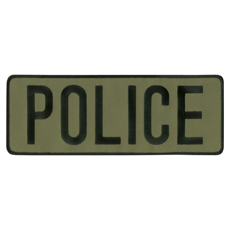 Premier Emblem 4x11 Black/Olive Drab Bckgrd Police Patch