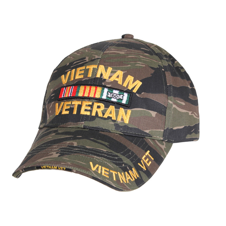 Rothco Deluxe Low Profile Vietnam Veteran Insignia Cap - Tiger Stripe Camo