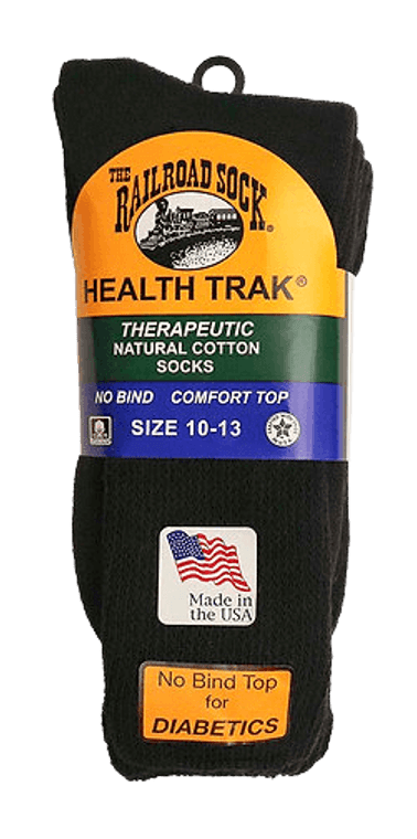 Railroad Black Diabetic Socks