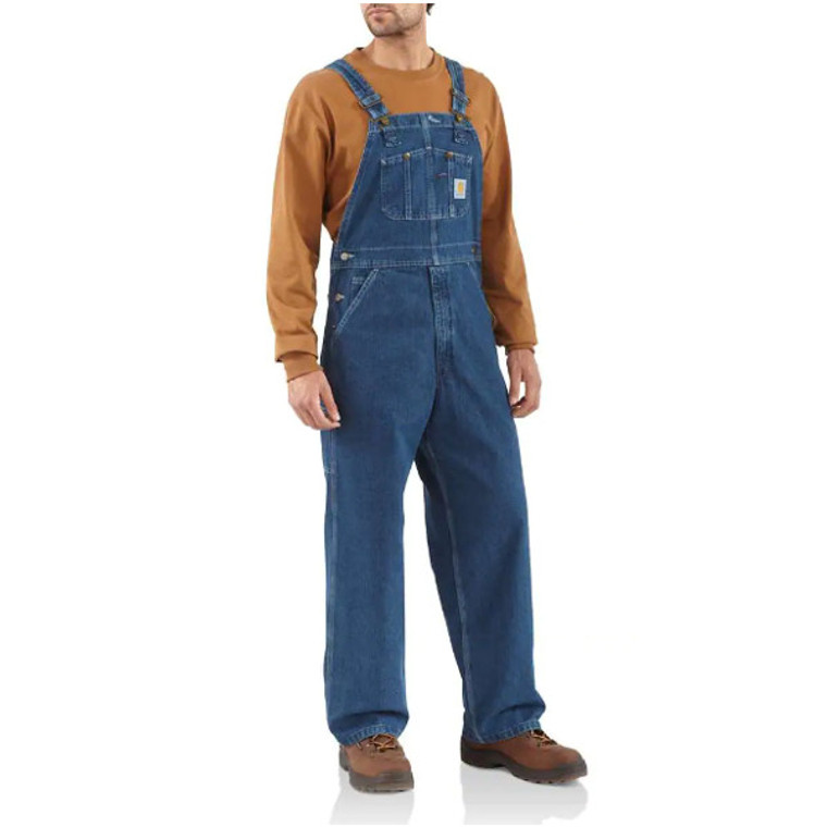 Carhartt Loose Fit Washed Denim Bib Overall - Dark Stone