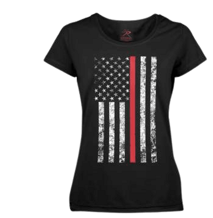 Rothco Women's Black Red Line T-Shirt