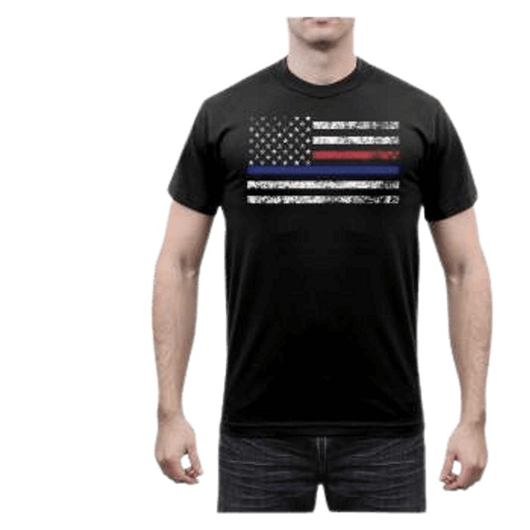 Rothco Men's Thin Blue Line & Thin Red Line T-shirt