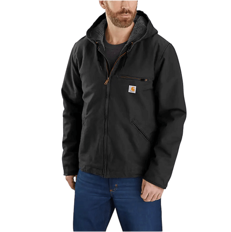 Carhartt Men's Washed Duck Hooded Jacket - Black