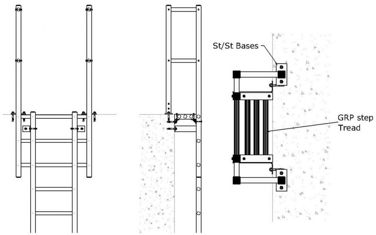 Zarges GRP (Glass Fibre) Fixed Access Ladders Ladders.co.uk