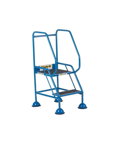 Climb-It® Domed Feet Warehouse Steps with Anti-Slip Treads - Blue