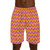 Lucian Industries Logo Pattern Men's Jogger Shorts in purple, gold and green, 5 Sizes