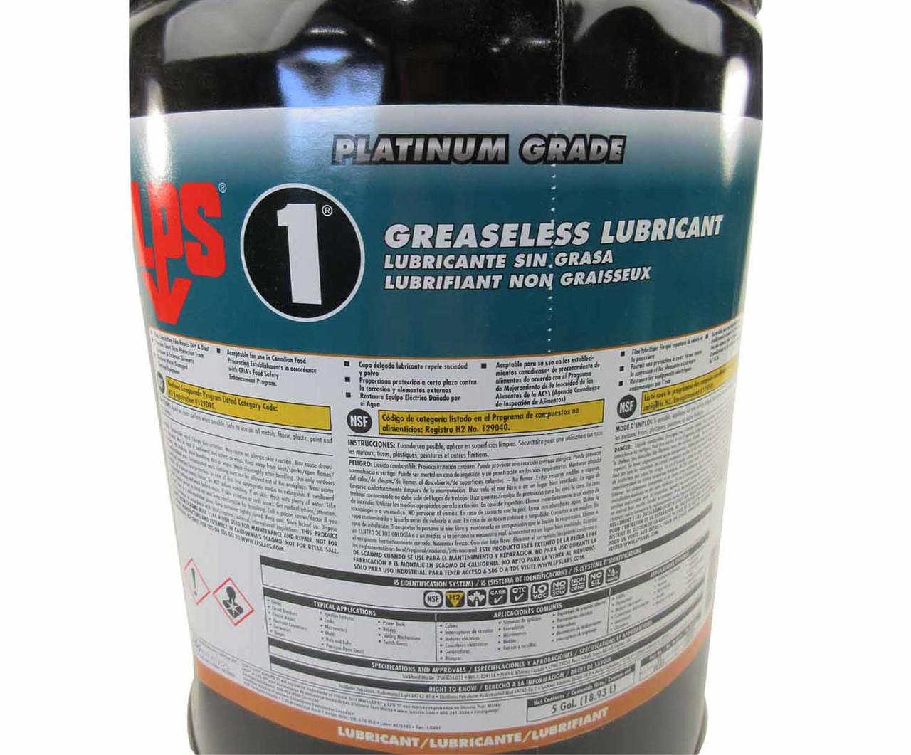 LPS 00105 LPS1 Amber Greaseless Lubricant 5 Gallon Steel