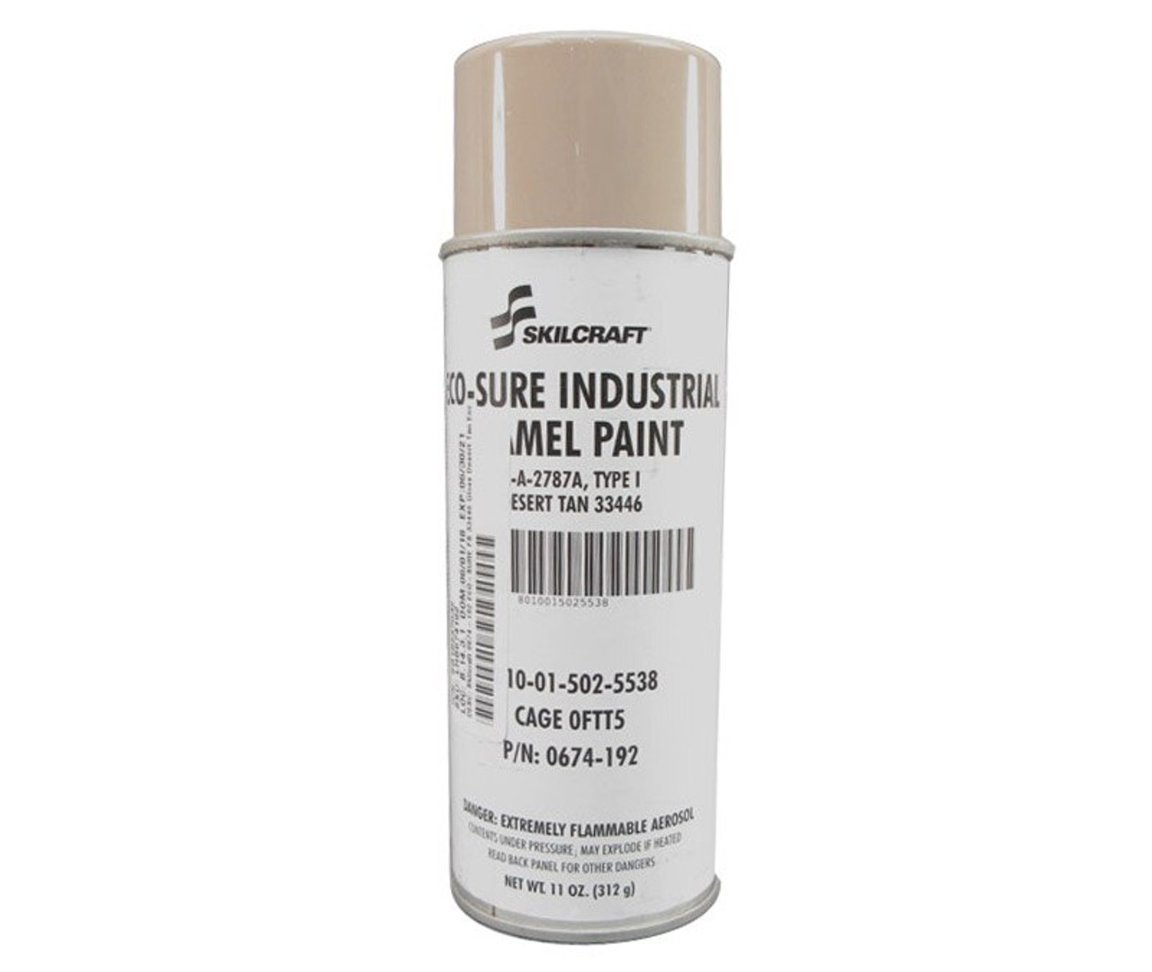 Skilcraft® 0674-192 ECO SURE® FS 33446 Gloss Desert Tan A-A-2787A Type I  Spec Industrial Enamel Paint - 11 oz Aerosol Can