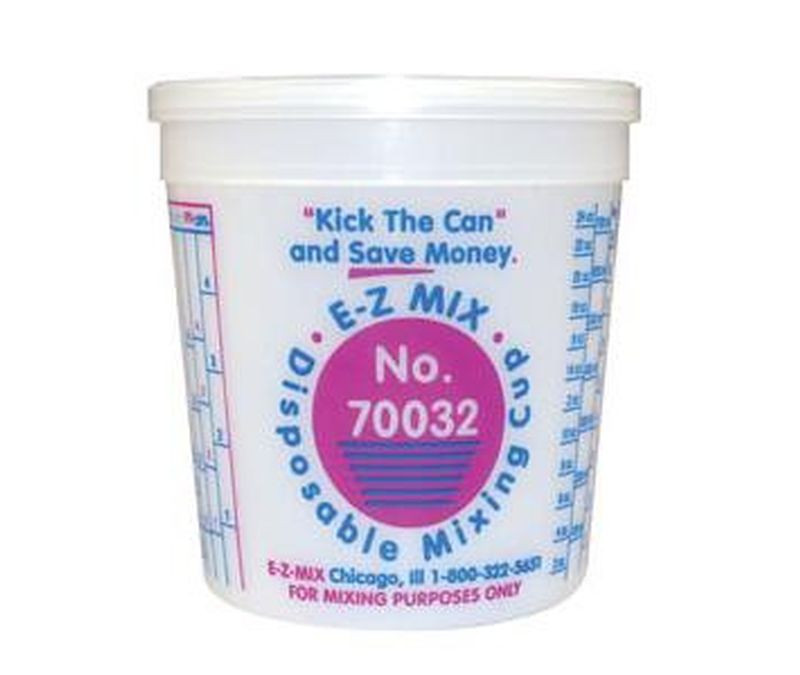 E-Z MIX® 70032 Plastic 1-Quart Disposable Graduated Display Paint Mixing Cup - Box of 100