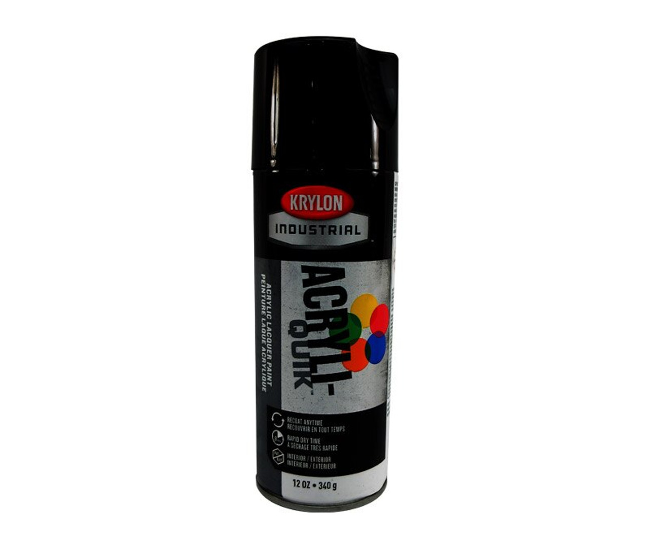 KRYLON K01601A07 Industrial ACRYLI-QUIK Glossy Black Acrylic Lacquer Paint  - 340 Gram (12 oz) Aerosol Can at