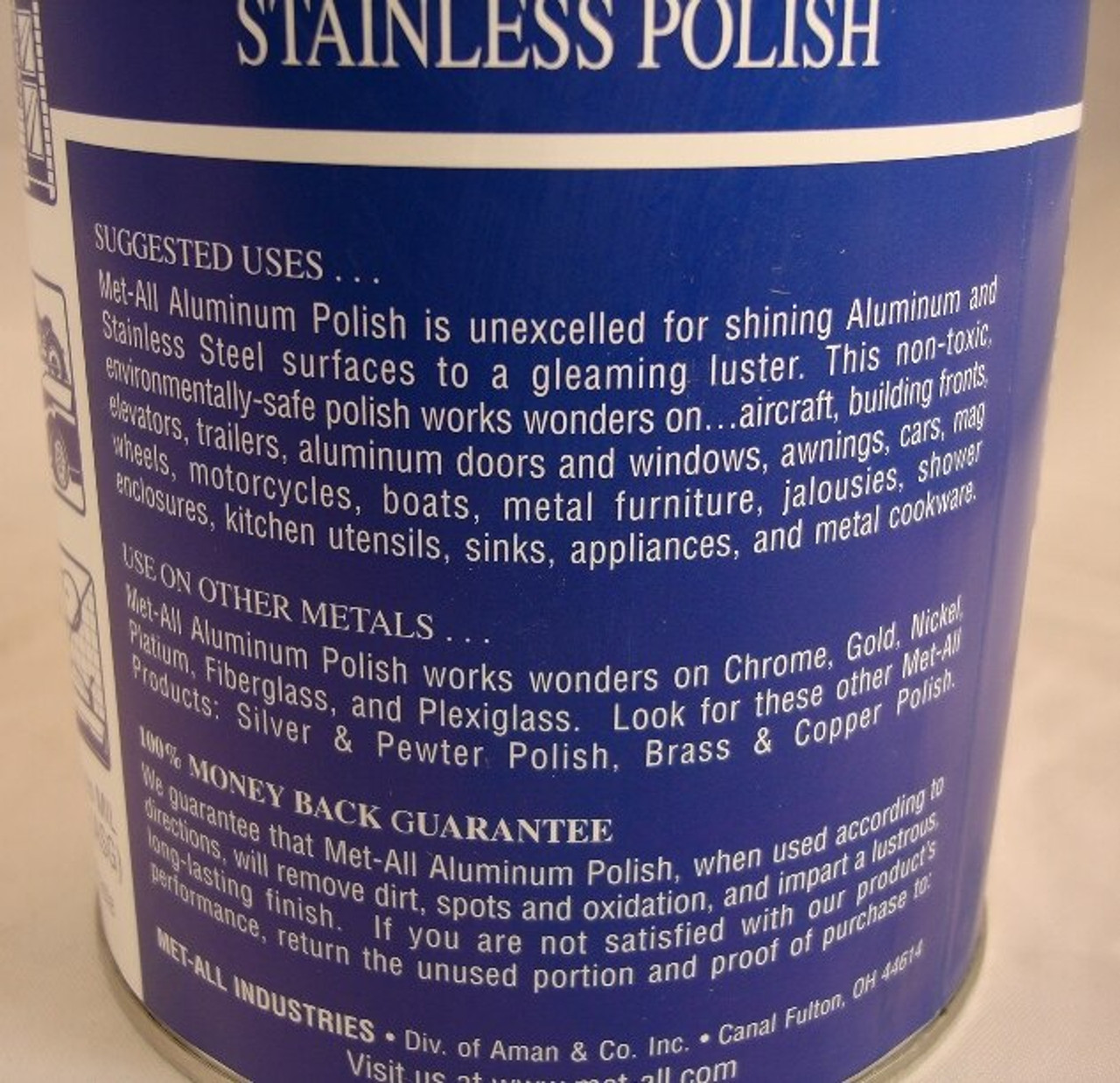 Met-All TC-10 Aluminum & Stainless Polish - 16 oz Can at