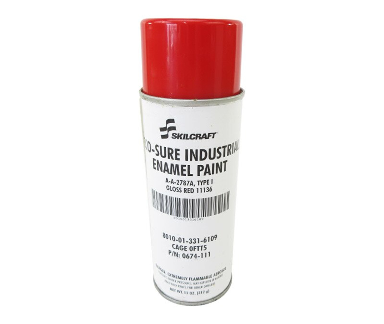 Skilcraft 0674-370 ECO SURE FS 37875 Flat White A-A-2787A Type I Spec  Industrial Enamel Paint - 11 oz Aerosol Can at
