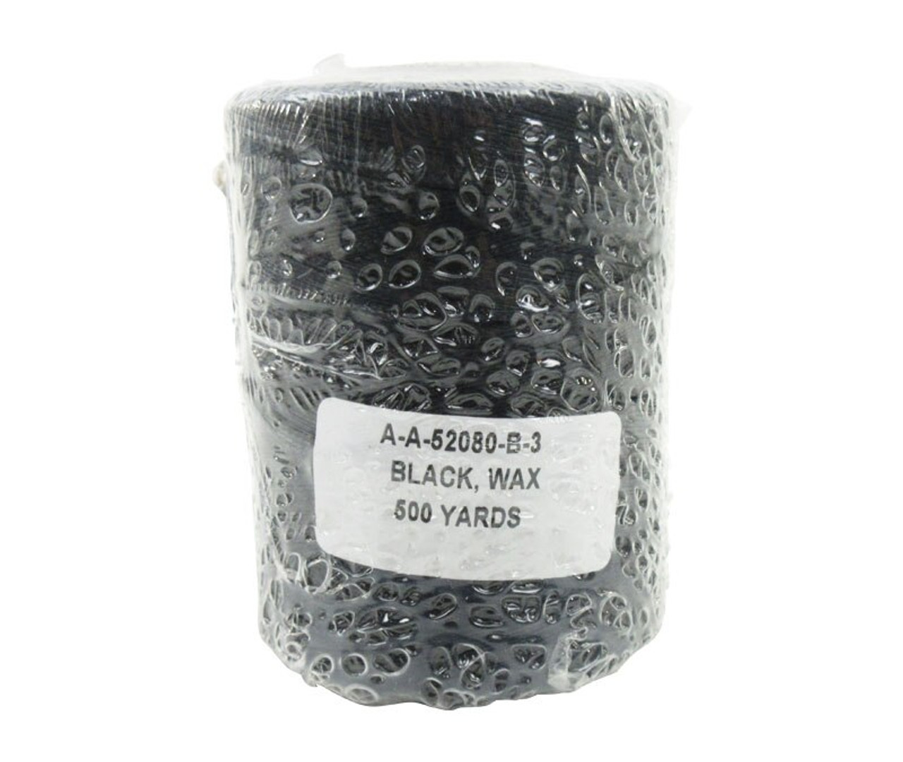Military Specification A-A-52080-B-3 Black Nylon/Waxed Finish Tape, Lacing  & Tying Cord - 500 Yard Spool