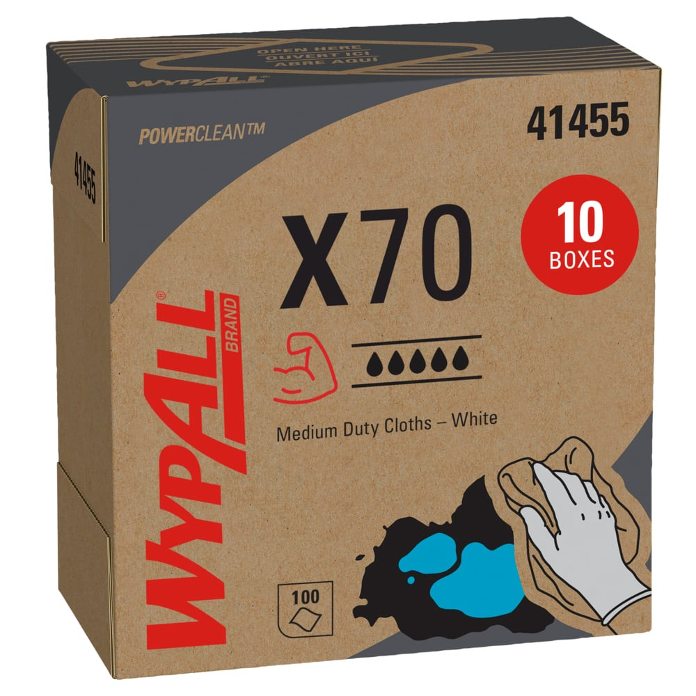 WypAll 41455 PowerClean X70 White Flat Sheets 8.34