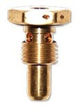 Curtis CCA-2900 Brass 1/2"-20 UNF x .192 Long Push to Open/Non-Locking Drilled Flush Mounted Fuel Valve, photo 1