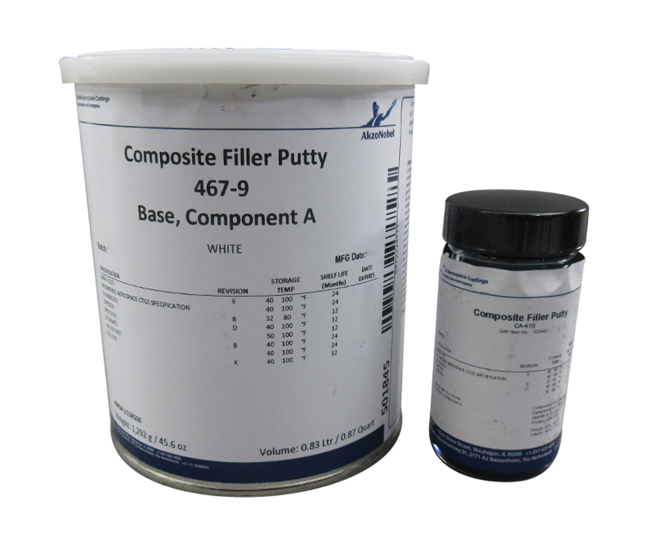 AkzoNobel 467-9/CA-41B White AkzoNobel Aerospace CTGS Spec High-Build  Composite Filler Putty - 1-Quart Kit