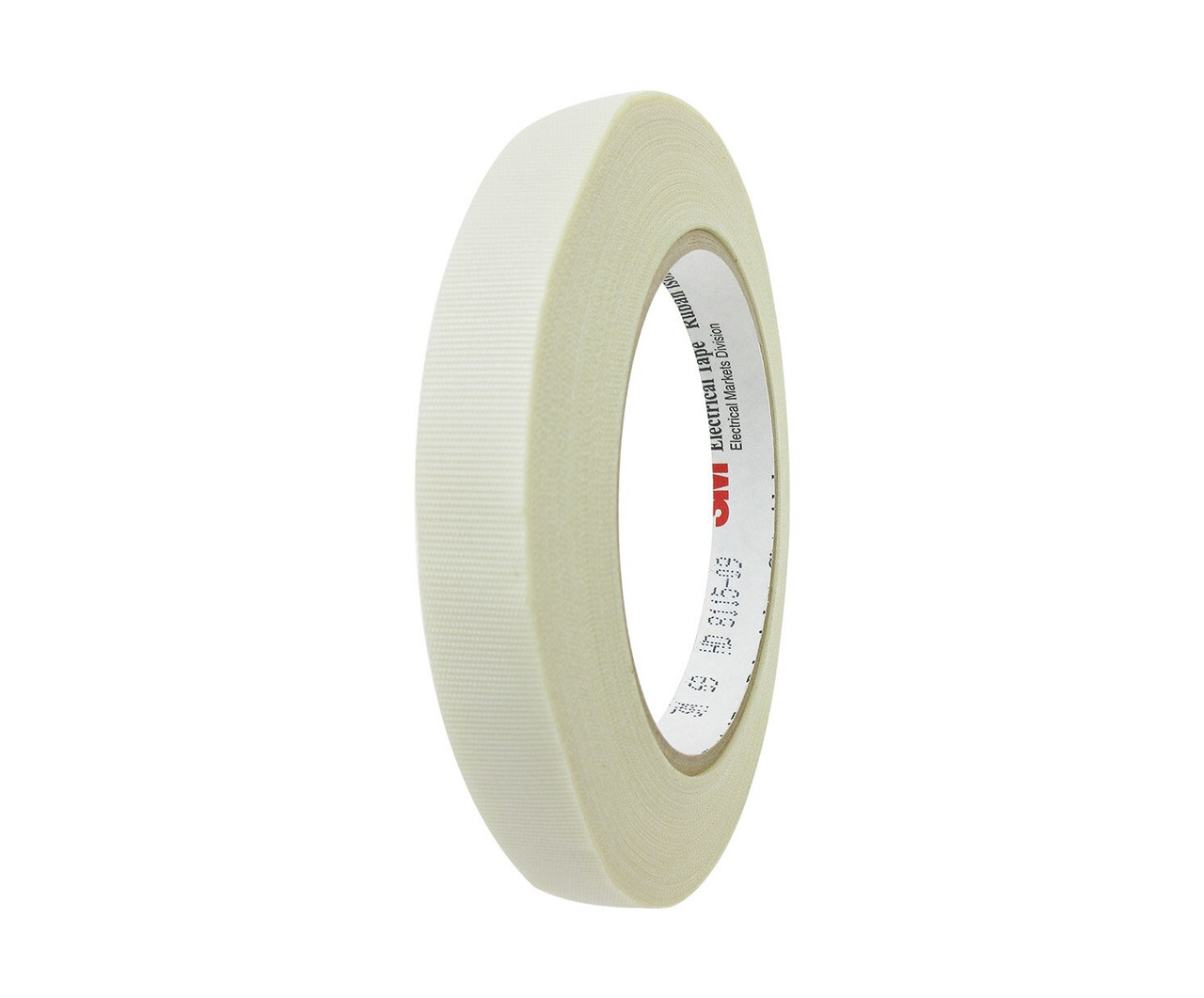 3M 054007-27494 Scotch 69 White 7 Mil Glass Cloth Electrical Tape - 1 x 36  Yard Roll at