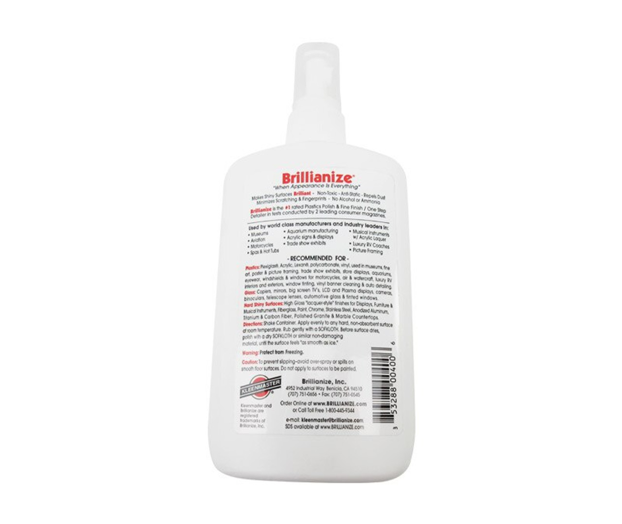 Brillianize 8-1R One Step Plastic Cleaner & Polisher - 8 oz Pump