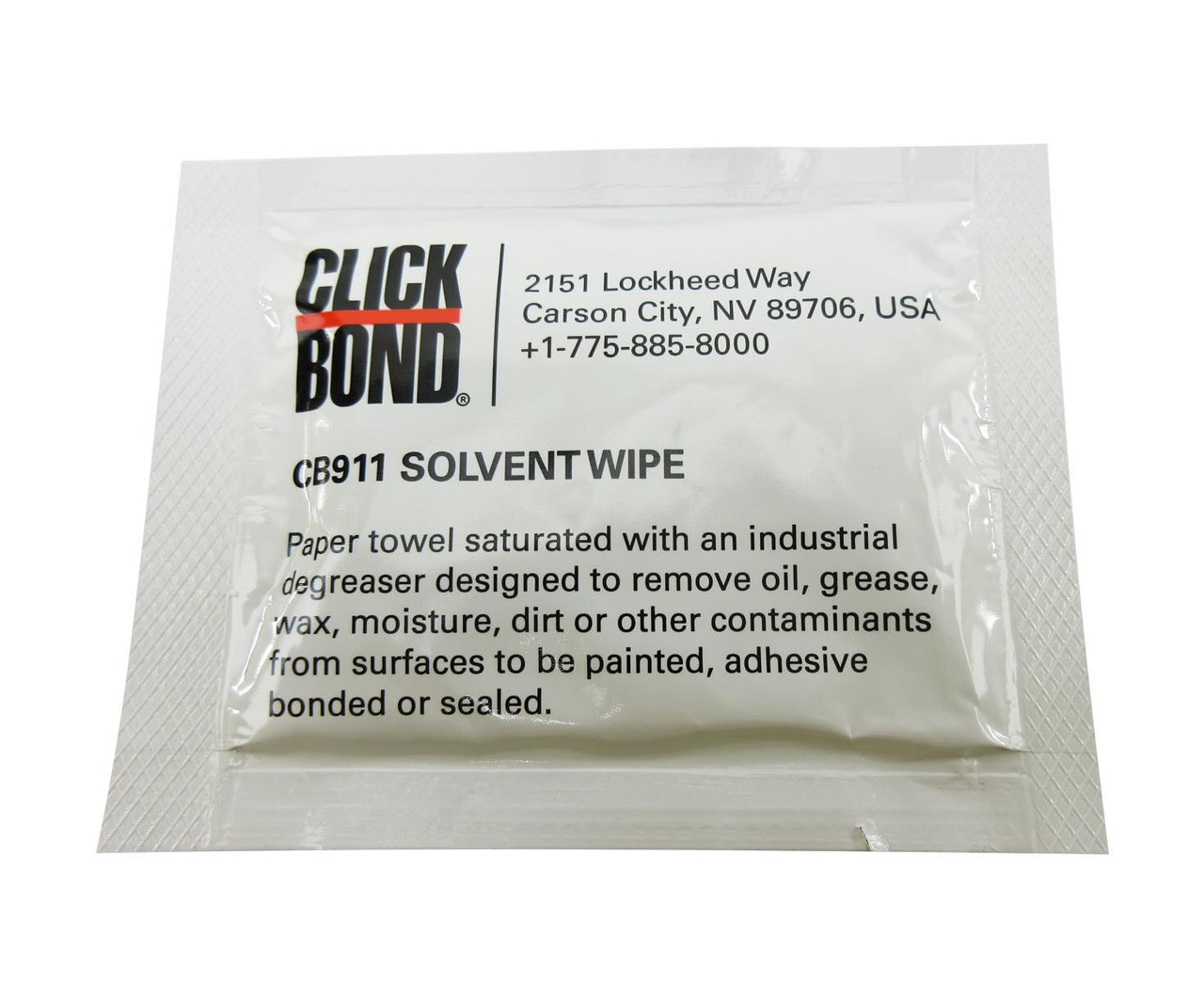 CLICK BOND CB911 Solvent Wipe at SkyGeek.com