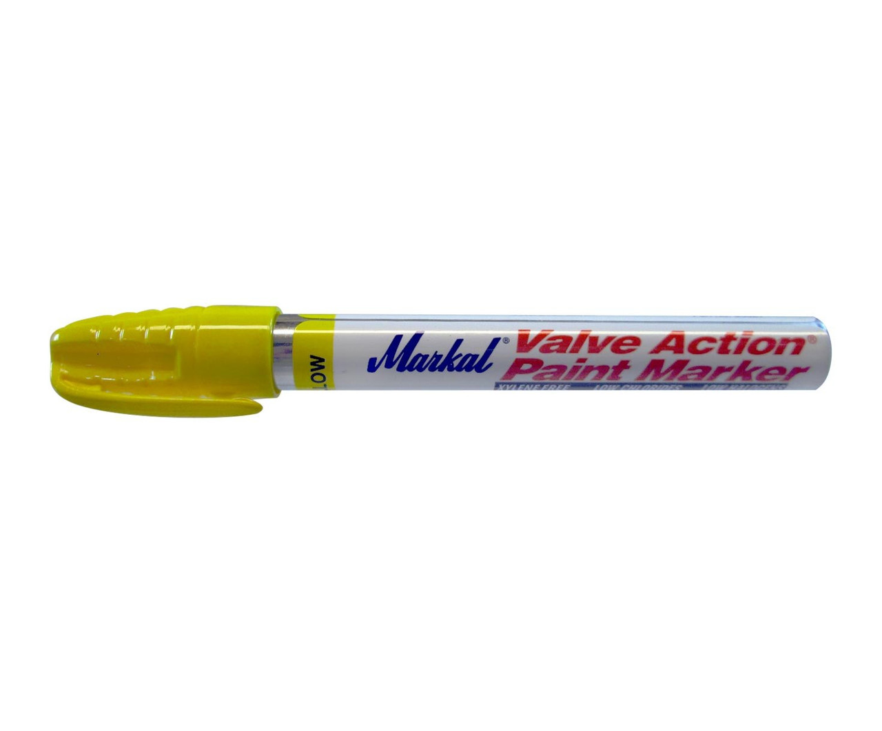 Markal Valve Action Paint Marker, Medium Bullet Tip, Yellow