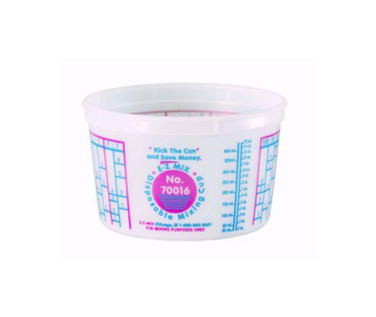E-Z Mix 70016 Plastic 1-Pint Disposable Graduated Display Paint Mixing Cup  - 100 Cup/Box at