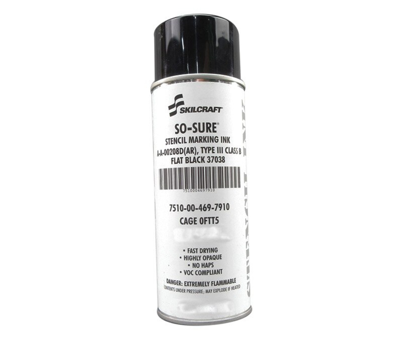 U-Stencil Matte Black Spray Paint 17 oz. - Total Qty: 6; Each Pack Qty: 1,  Case of: 6 - Baker's