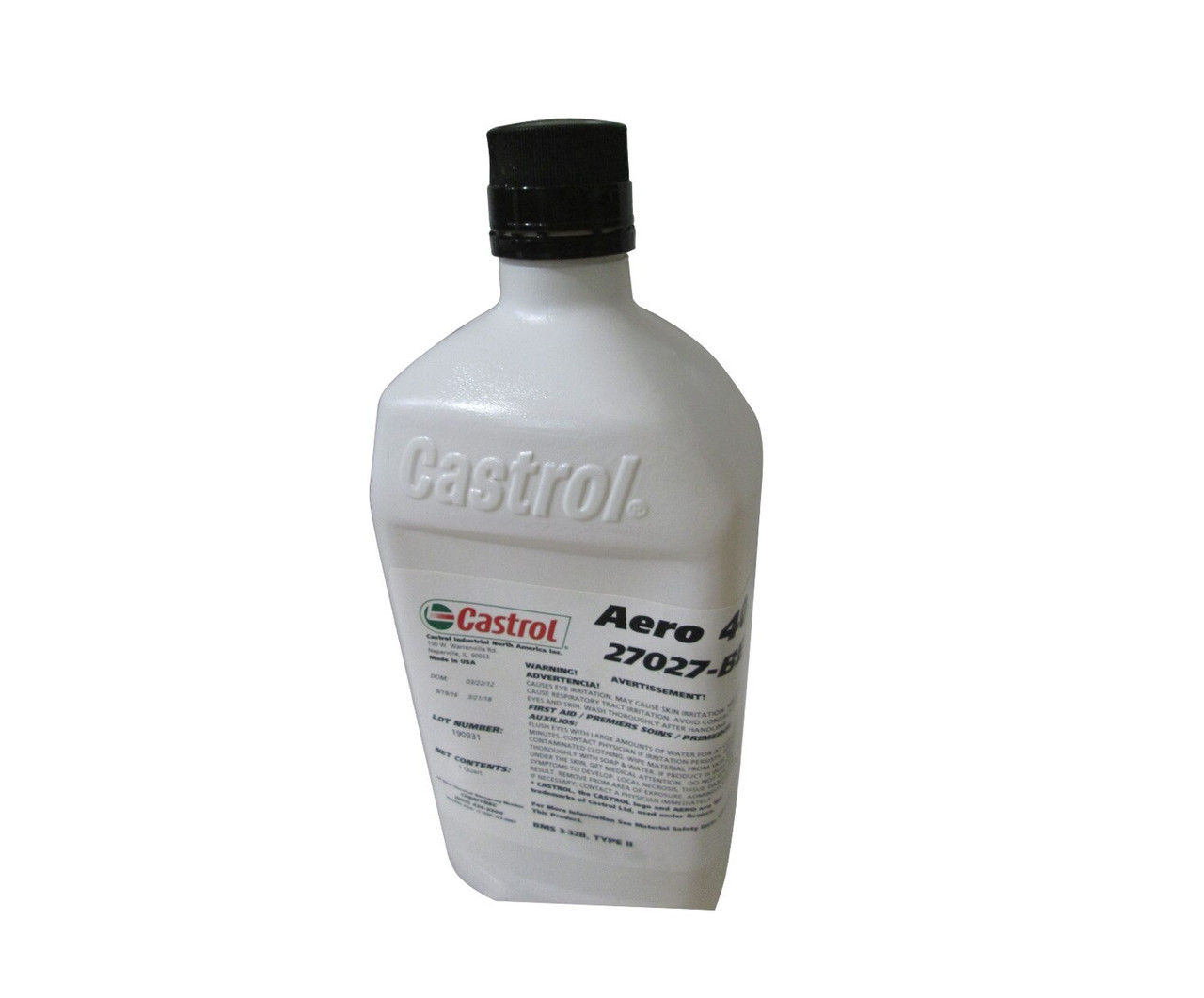 Castrol® Aero™ 40 Straw Yellow BMS 3-32C Type II Spec Aircraft Landing Gear  Shock Strut Fluid - Quart Bottle