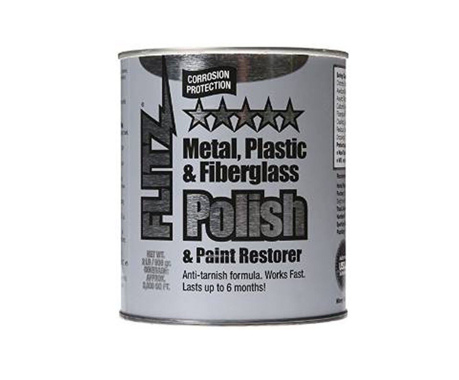 FLITZ CA 035186 Paste Metal Polish, Fiberglass & Paint Restorer 2 lb