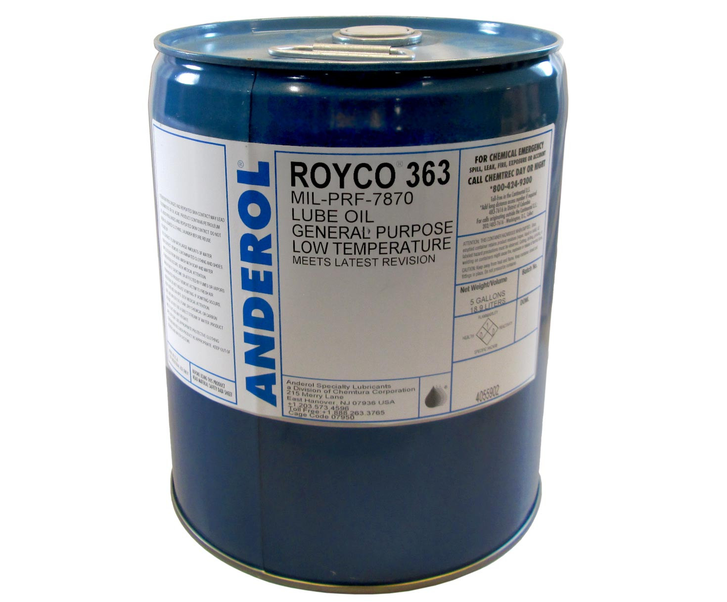 ROYCO 363 Yellow MILPRF7870 Spec General Purpose Low Temperature Oil 5 Gallon Steel Pail at