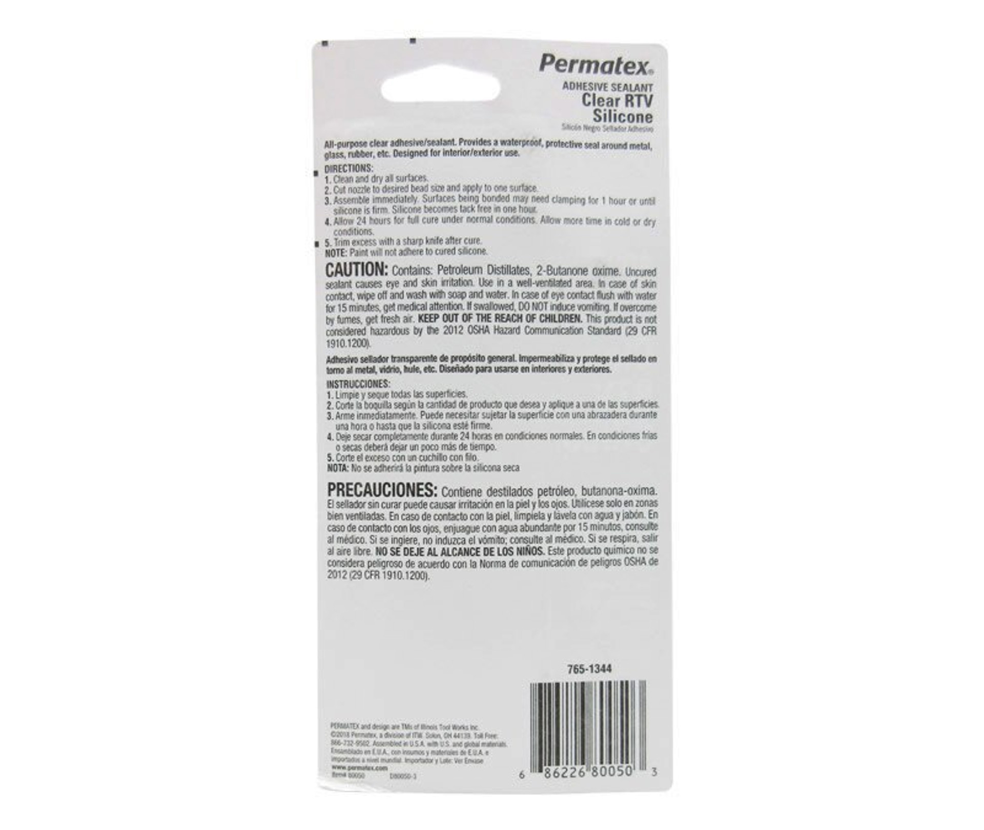 PERMATEX Clear RTV Silicone Adhesive Sealant 3 oz Tube at