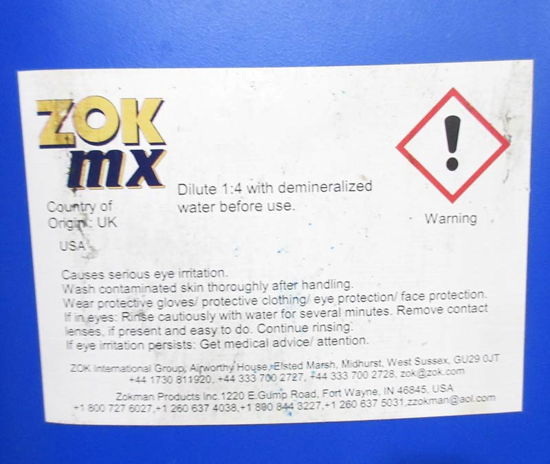 ZOK mx Concentrated Clear MILPRF85704C/MSSR 9914 Spec Turbine Engine