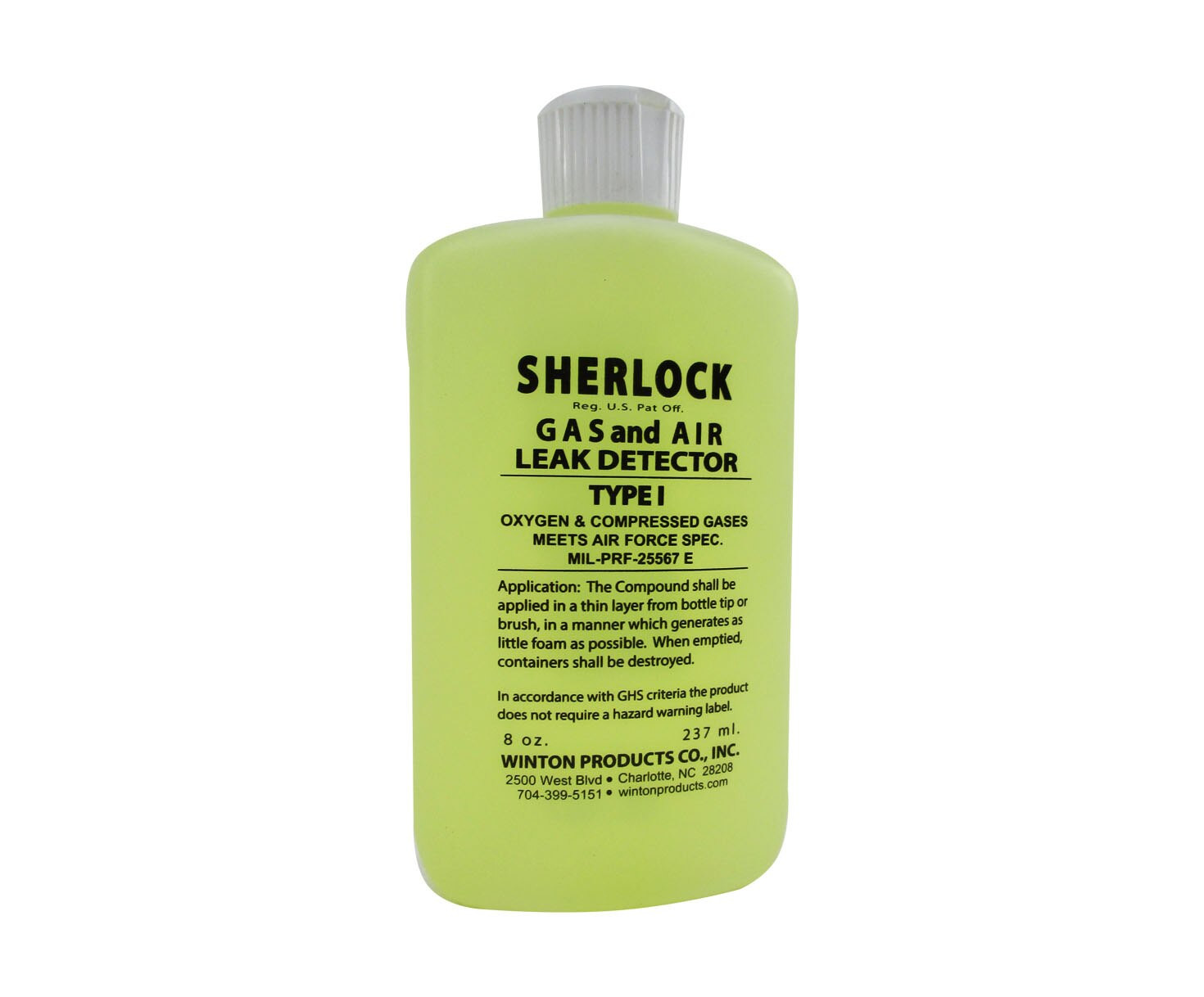 Sherlock T18S Type I Oxygen & Compressed Gas Leak Detector 8 oz Squeeze Bottle at